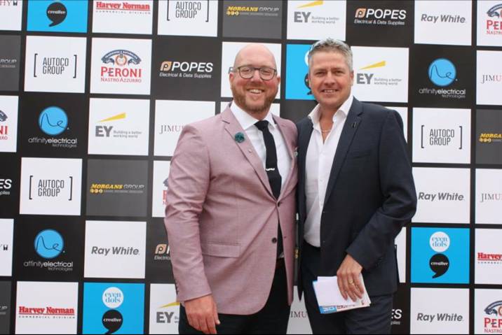 Gavin Pound from Harvey Norman Commercial and Phil O’Brien from Amalgamated Property Group
