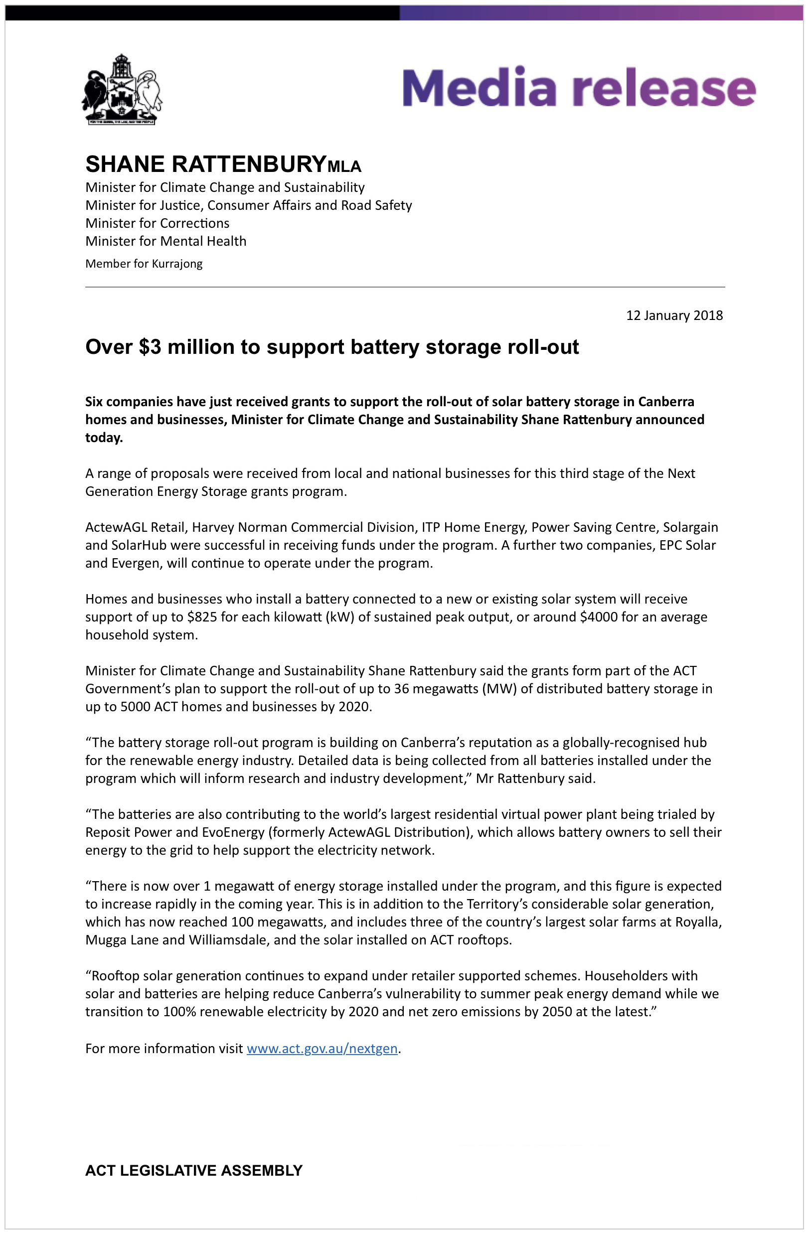 MediaRelease2018solar